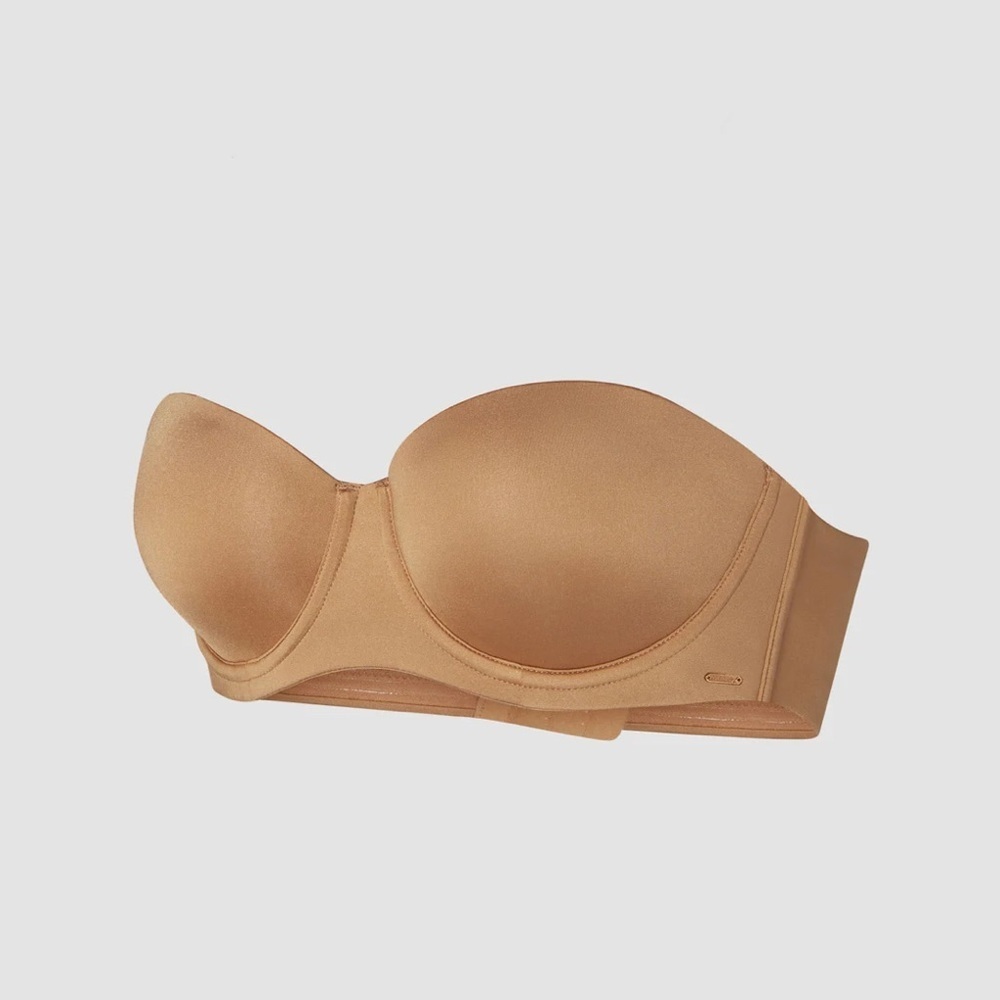 NWT, Savage X Fenty, NEW MICROFIBER STRAPLESS BRA, Sweet Latte Nude - Picture 4 of 5